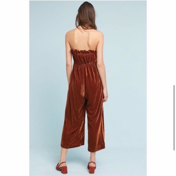 Anthropologie Halter-neck Velvet Jumpsuit - Picture 2 of 2